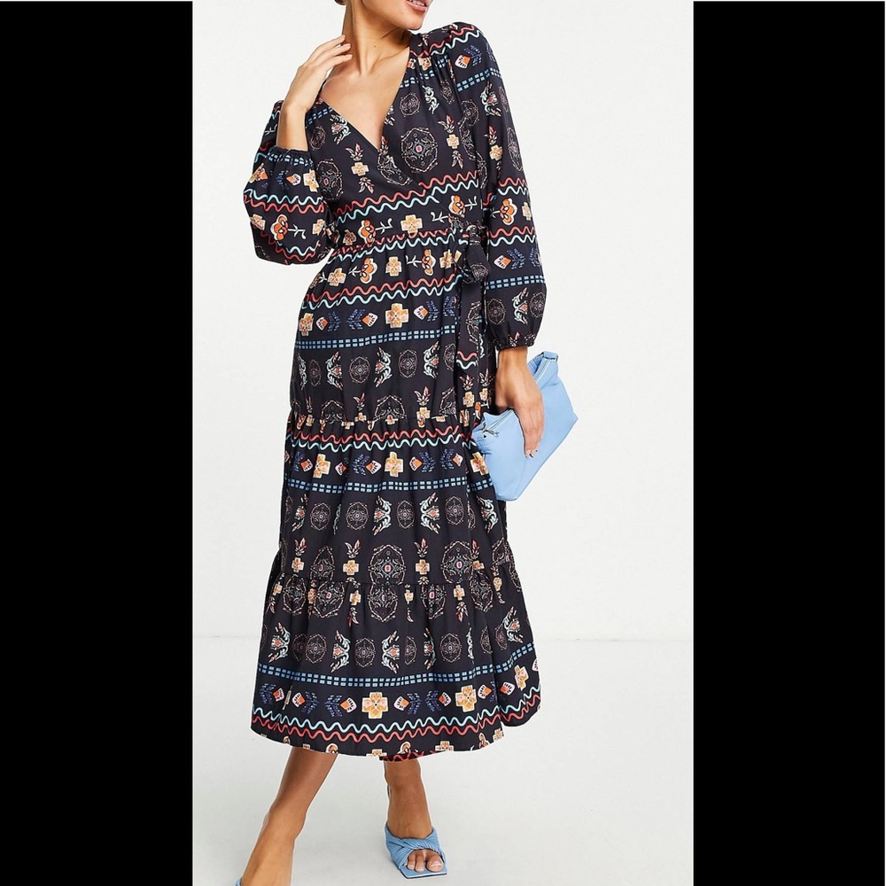 Never Fully Dressed wrap midi dress